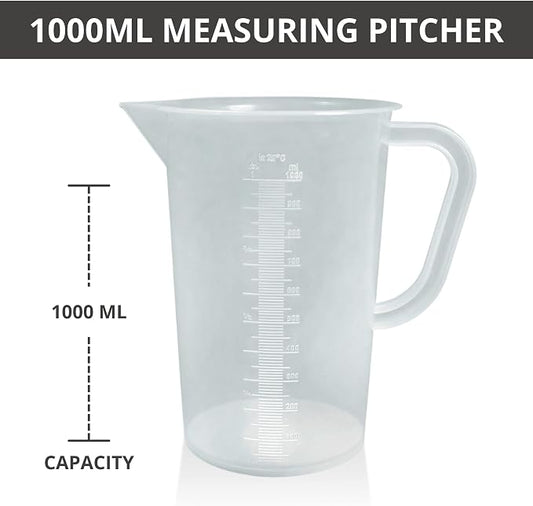 Plastic Graduated Measuring and Mixing Pitcher - 1000ml Plastic Graduated - Image 2
