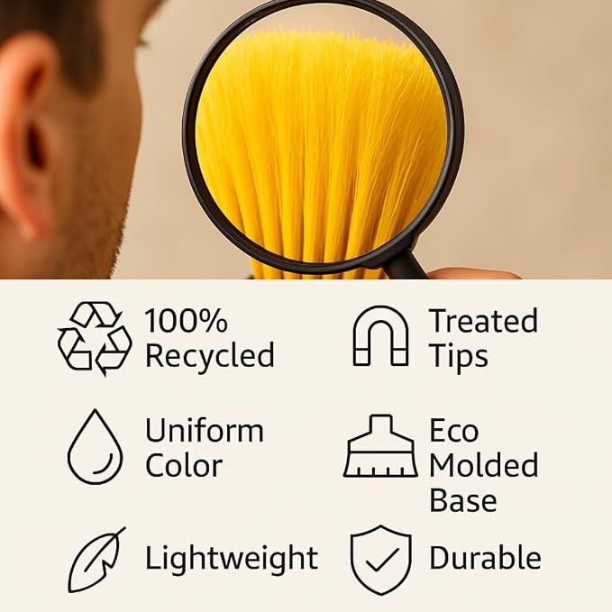 Aria Yellow Broom Head – 14” Sweeping Surface – Heavy-Duty Soft Flagged Bristles - Image 5