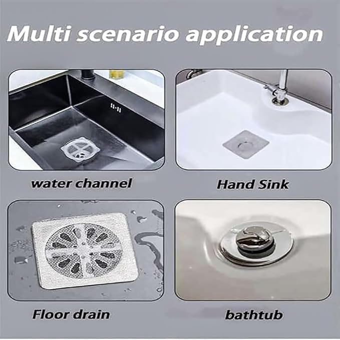 Disposable Disposable Hair Catcher Shower Drain Square Mesh Stickers, Upgrade - Image 5