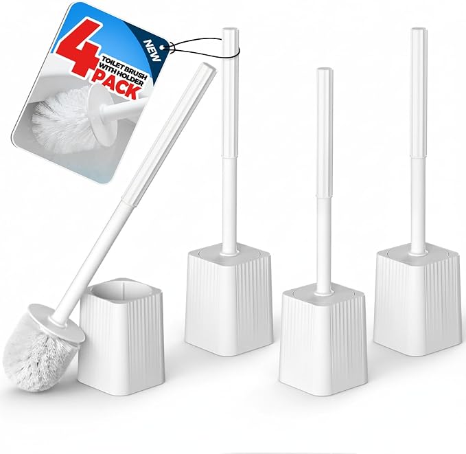 4Pack Toilet Bowl Brush and Holder Set by FORASTO