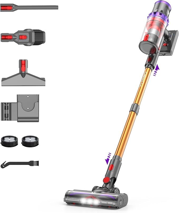 Coovy Cordless Vacuum Cleaner SU7, 580W 50Kpa 75 Minutes Runtime Stick Vacuum by Coovy