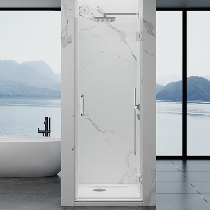 Framelss Single Swing Hinged Shower Door, 5/16" Tempered Glass by YTSAHSTT