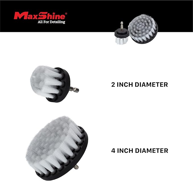 Maxshine 2" & 4" Universal 2-Piece Soft Leather Drill Brush Attachment Set – - Image 3