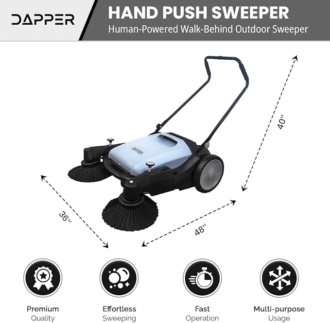 Walk-Behind Outdoor Hand Push Floor Sweeper - Image 4