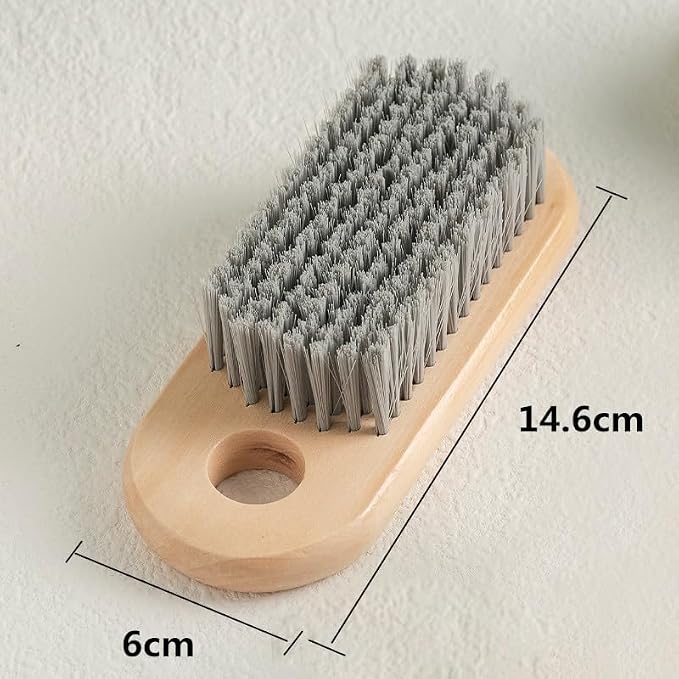 2 Pcs Wood Laundry Brush, Clothing Stain Remover Scrubber, Soft Bristle - Image 3