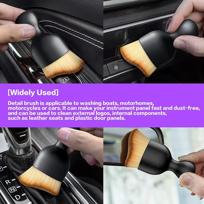 Car Interior Detailing Brush, Soft Bristle Cleaning Brush Car Detailing Brush - Image 7