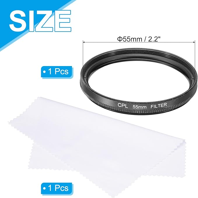 MECCANIXITY 55mm Circular Polarizer Filter, Double Sided Multi-Layer Coatings - Image 2