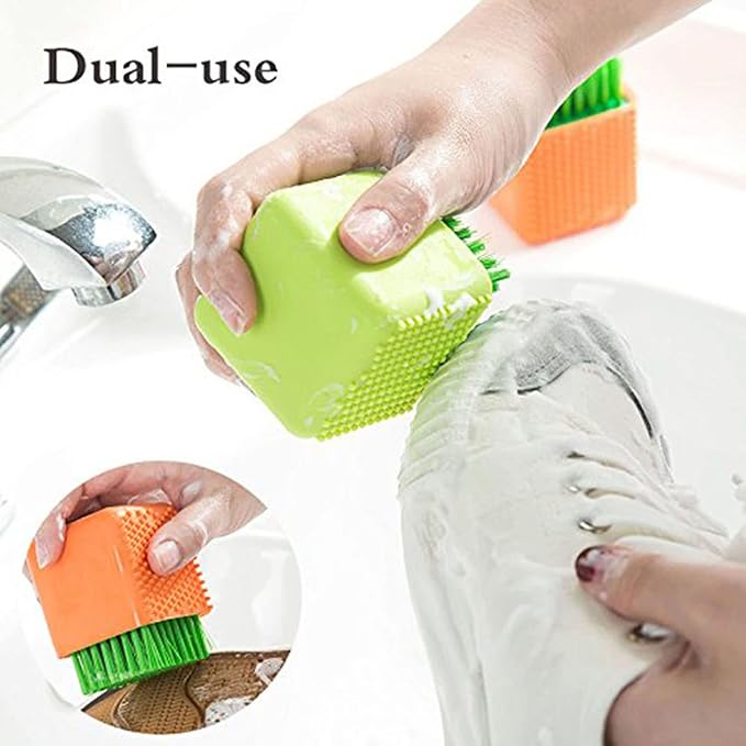 2 Pack Silicone Laundry Brush Scrub Multi-use Household Cloth Washing Brush - Image 4
