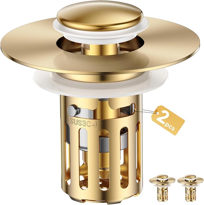 Bathroom Sink Stopper-All Metal Sink Stopper-Universal Fit 99% Bathroom Stopper by Unknown