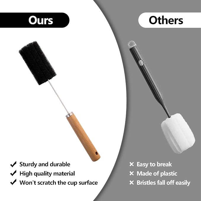 Water Bottle Cleaner Brush Baby Bottle Cleaner Brush Set Long Handle Sponge - Image 4