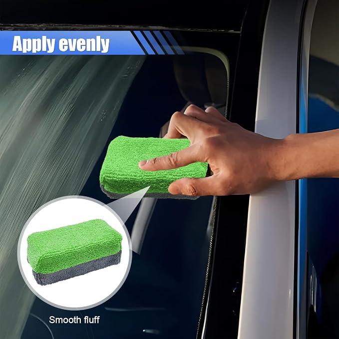 12PCS Ceramic Coating Applicator Sponge, Microfiber Rectangular Auto Polishing - Image 4