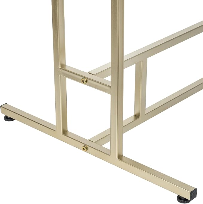 MyGift 4ft Tall Brass Tone Stainless Steel Freestanding Garment Rack, Heavy - Image 6
