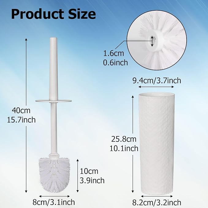 Topsky Toilet Brush, 1 Pack Compact Toilet Brush & Holder Set, Plastic Round - Image 4