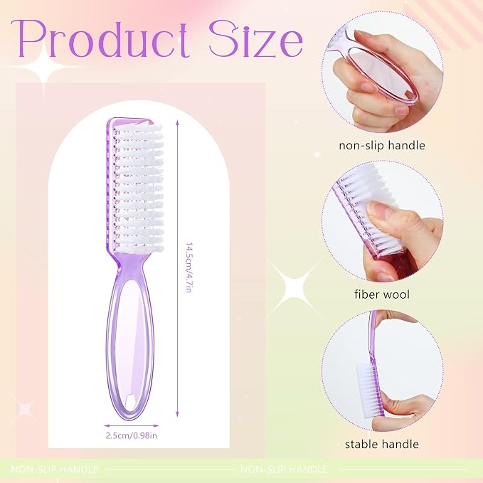 Patelai 30 Pcs Nail Scrubber Brushes Bulk Handle Grip Manicure Brushes - Image 3