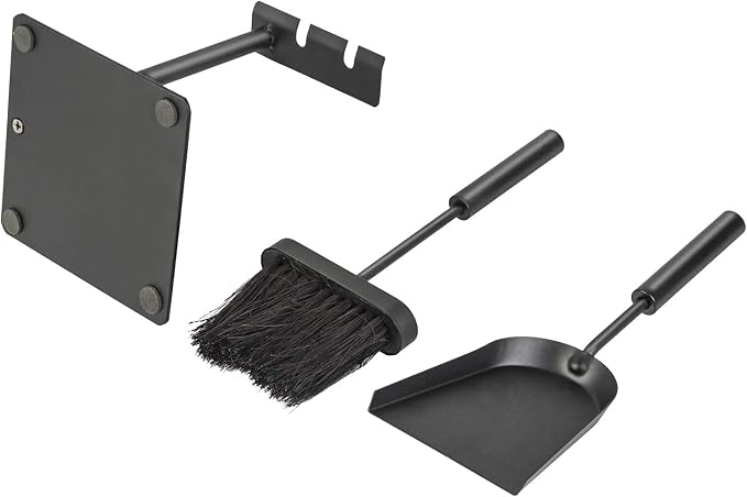 Hearth Tidy Set, All Black, Wood Stove Tool Set, Fireplace Companion Set - Image 3