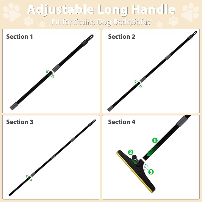 B-Land Carpet Rake for Pet Hair Removal, Reusable Pet Hair Remover - Image 4