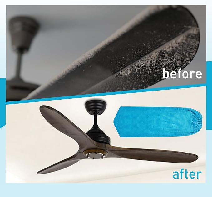 4 PCS Ceiling Fan Duster Kits, 100% Microfibre Fan Blade Cleaner - Image 4