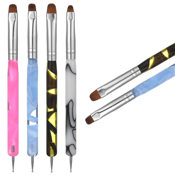 4 Pcs French Brush for Nails French Tip Brushes Nail Art Supplies for Design by Ouligay
