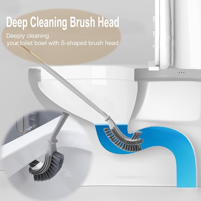 2 Pack Wall Mount Toilet Brush and Holder Set - Image 3