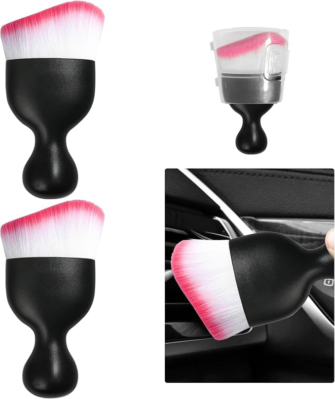 Ziciner 2 PCS Car Detailing Brush, Curved Soft Bristles Auto Removal Dust by Ziciner