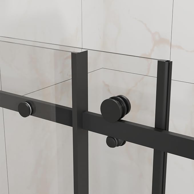 Frameless Sliding Bathtub Door 60" W x 58" H, 1/4" Clear Tempered Glass - Image 9
