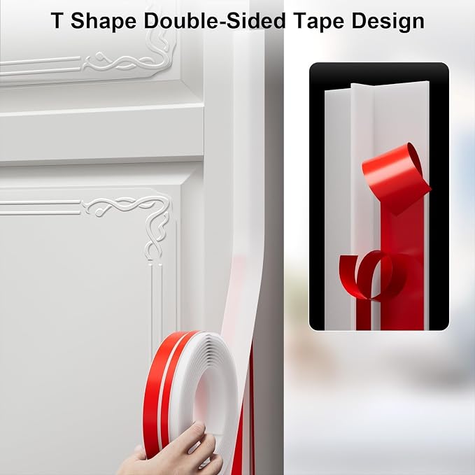 T-Shaped Door Draft Stopper, 1.97 in x 40 Ft Silicone Seal Strip - Image 3
