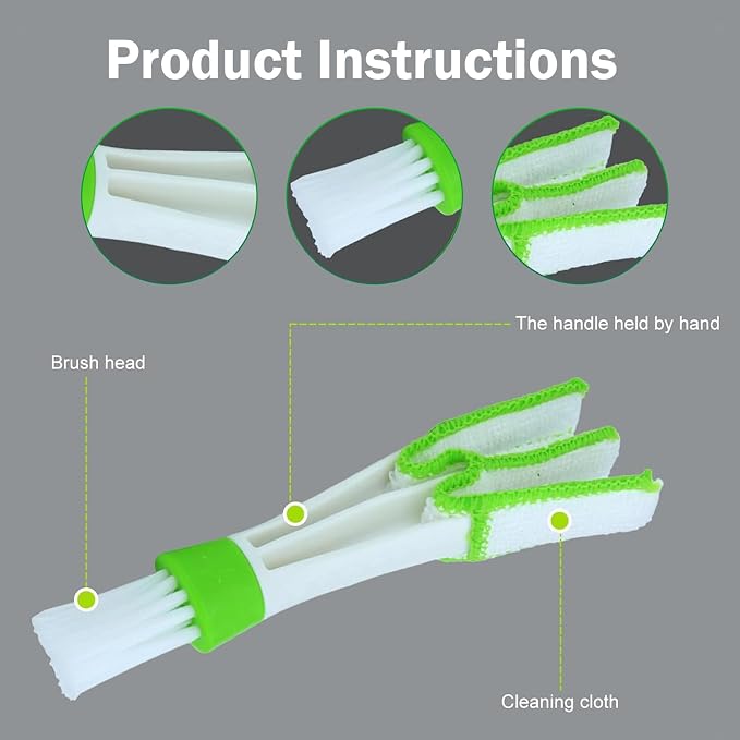 3 PCS Mini Dusters for Car Air Vent, Double Ended Mini Cleaning Brush, Window - Image 3