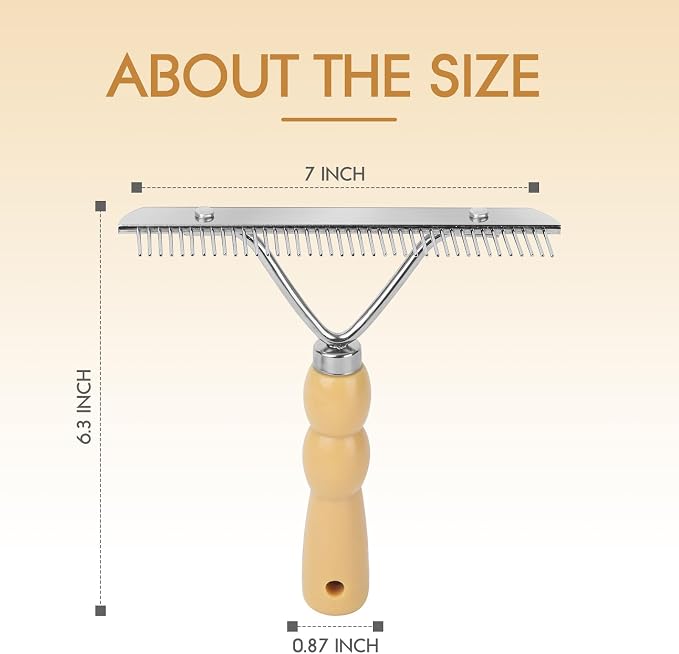 Metal Handheld Carpet Rake for Fluffy Plush, Pet Hair Removal Tool, Reusable - Image 2