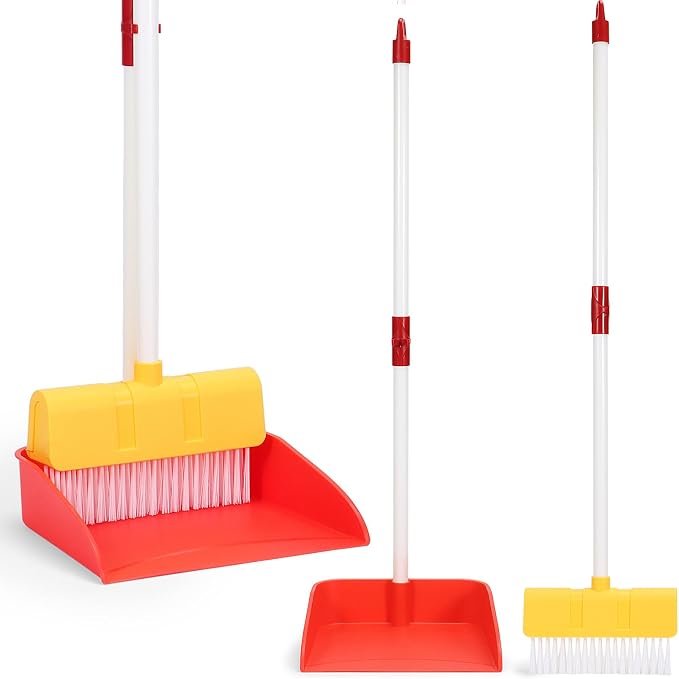 Kids Cleaning Toy Set Toddlers Broom Dust Pan Set by LIMIROLER