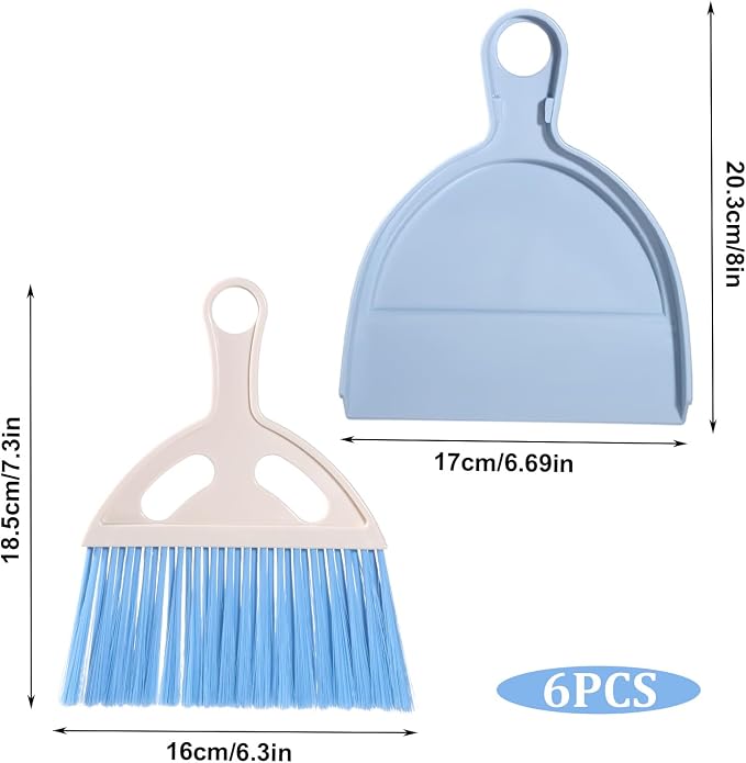 6 Pcs Small Dustpan and Brush Set Small Broom and Dustpan Set Whisk Broom and - Image 6