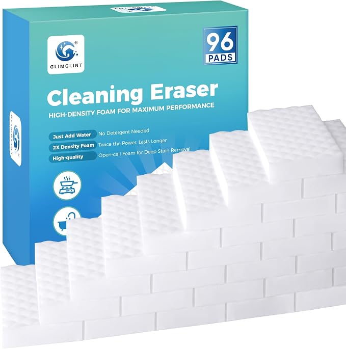 GLIMGLINT 96PK Magic Sponge Erasers, 2X Density Melamine Sponge Foam Pads by Unknown