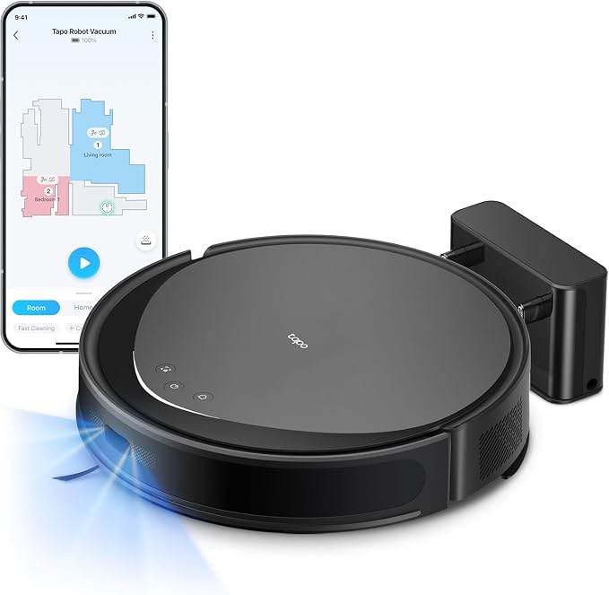 Tapo Ultra-Slim LiDAR Smart Navigation Robot Vacuum and Mop, 5300Pa Max by Tapo