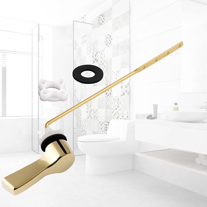 Hibbent Universal Metal Front Mount Toilet Handle Replacement Kit, Brass Toilet - Image 8