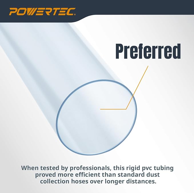 POWERTEC Clear PVC Pipe 4" x 36" Long, 1PK Rigid Plastic Tubing, Round Tube - Image 2