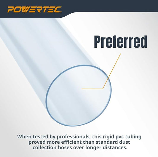 POWERTEC Clear PVC Pipe 4" x 36" Long, 1PK Rigid Plastic Tubing, Round Tube - Image 2