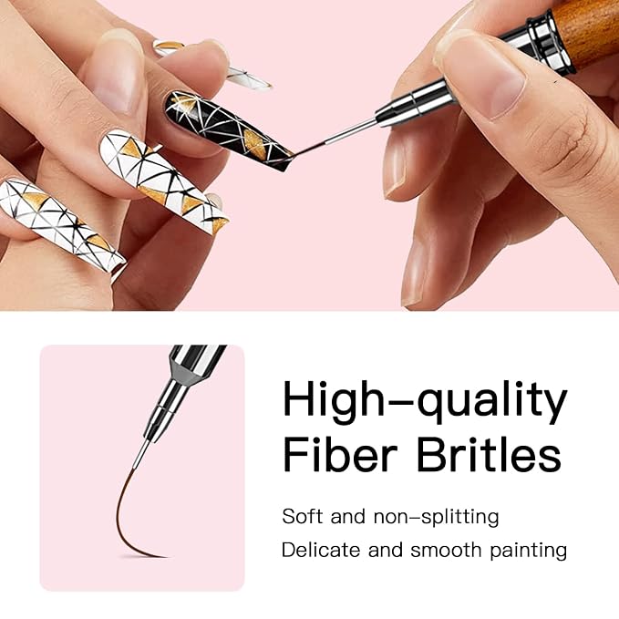 Nail Art Brushes, UV Gel Polish Painting Art Design Pen - Image 3