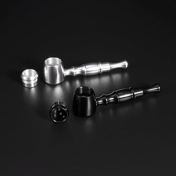 2-Pack Aluminum Alloy Tobacco Pipe Set, 10cm Portable Smoking Pipe - Image 6