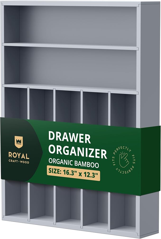 ROYAL CRAFT WOOD Luxury Bamboo Kitchen Drawer Organizer by RoyalCraftWood