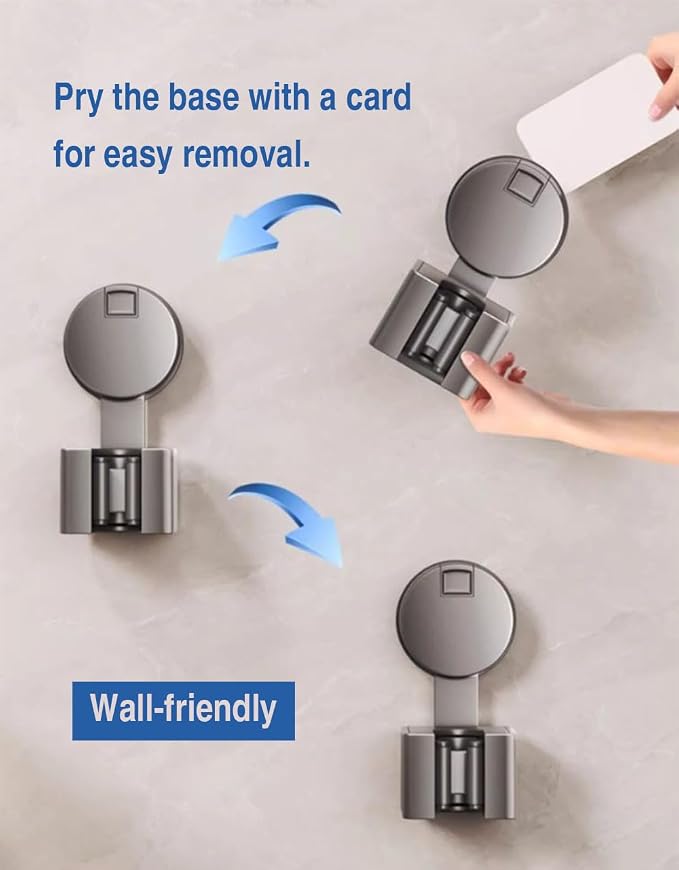 2Pack Suction Cup Mop Holder, No Drill Wall Mounted Broom Clamp, Space Saving - Image 5