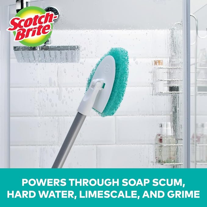 Scotch-Brite Extendable Tub & Tile Scrubber Kit, Includes 1 Handle and 3 - Image 3