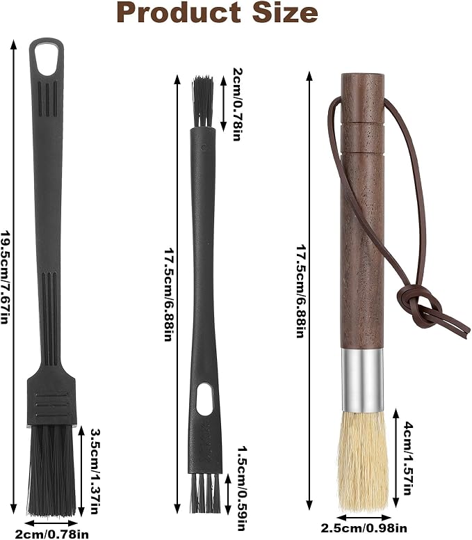 3Pcs Coffee Grinder Cleaning Brush Set, Espresso Machine Brush Cleaner Tools - Image 4
