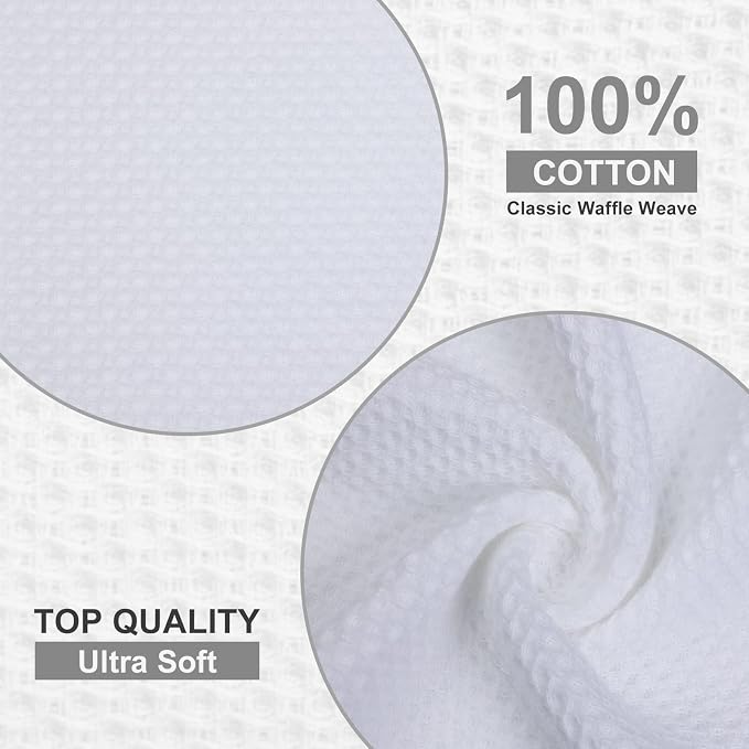 Kitinjoy 100% Cotton Kitchen Dish Cloths, 6 Pack Waffle Weave Ultra Soft - Image 2