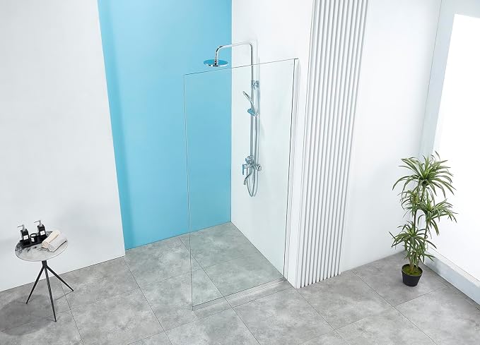 Shower Screen 36" x 76" Half Frameless Shower Wall Panel, Tempered Glass 3/8 - Image 7