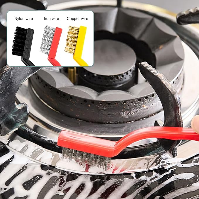 17pcs Crevice Cleaning Brush Set, Bristle Corner Cleaning Brush Set Household - Image 7