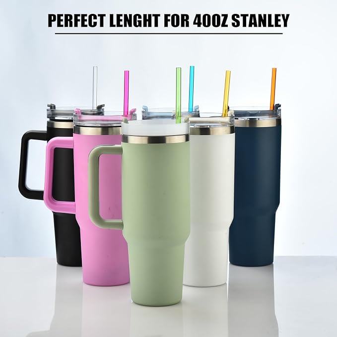 ALINK 13 inch Reusable Plastic Straws, Extra Long Colorful Tritan Tumbler - Image 5