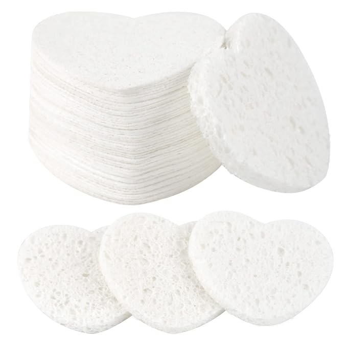 50-Count Facial Sponges Compressed, 100% Natural Cellulose Face Sponge by Mainlyrunmakeupsuppliers
