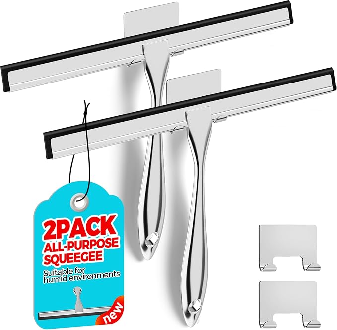 2PACK 12-Inch All-Purpose Shower Squeegee by ALFLOD