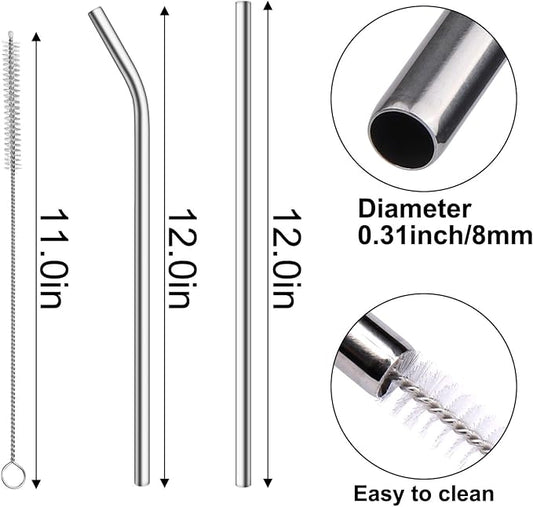 AIERSA Metal Straws for 40oz Tumbler Replacement, 12 Inch Reusable Stainless - Image 2