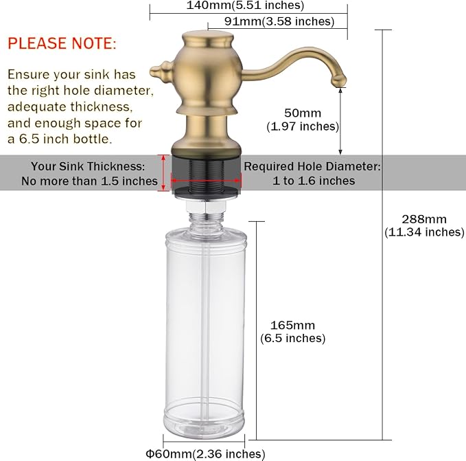 RANDOM Built in Sink Soap Dispenser - Image 2