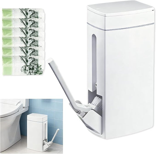 Bathroom Trash Can with Toilet, Slim Bathroom Trash Can, Toilet Brush and by Unknown